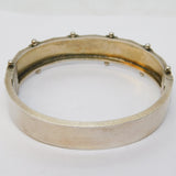 Victorian Sterling Silver Aesthetic Movement Floral Bangle Bracelet Antique
