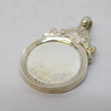Sterling Silver & Gold Fronted Crown Form Fob Medal Antique 1928 Chester