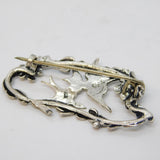Sterling Silver Floral Pattern Seagull Brooch Pin Vintage c1970
