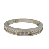 Sterling Silver Multi Spinel Set Half Eternity BandRing Vintage c1970 Size N 1/2