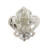 Victorian French Silver Plated Joan of Arc Brooch Pin Antique c1860s