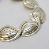 S. Christian Fogh Danish Sterling Silver Leaf Pattern Bracelet Vintage c1960s