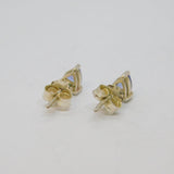 Pair of Sterling Silver Tanzanite Peardrop Minimal Stud Earrings Vintage c1990