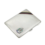 WWII Sterling Silver Enamel Royal Army Medical Corps Cigarette Case Antique
