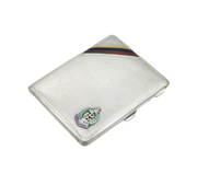 WWII Sterling Silver Enamel Royal Army Medical Corps Cigarette Case Antique