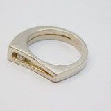 Sterling Silver Spinel Set Split Band Dress Ring Vintage c1970 Size M 1/2
