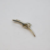 Sterling Silver Marquise CZ Stick Drop Pendant Contemporary c2000s