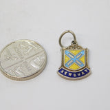 Sterling Silver Enamel Newquay Shield Charm Pendant Vintage c1970