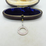 Sterling Silver Letter 'O' with Diamond Paste Charm Pendant Vintage c1970