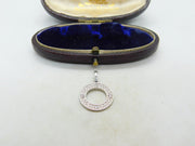 Sterling Silver Letter 'O' with Diamond Paste Charm Pendant Vintage c1970