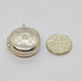 Sterling Silver Jubilee Hallmark Ingot Style Round Locket Pendant Vintage 1977