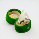 Mexican 925 Silver Abstract Shape Domed Studio Ring Modern c1990 Size T