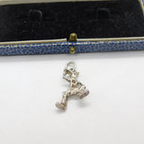 Sterling Silver Cartoon Dancing Clown Charm Pendant Vintage c1970