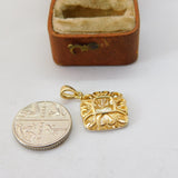 Sterling Silver Gilt Drop Charm Pendant Vintage c1970