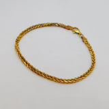 Italian Gold On Sterling Silver Spiga Chain Bracelet Contemporary c2000