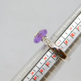 Sterling Silver Amethyst & White Topaz Dress Ring Vintage c1970 Size O 1/2