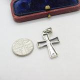 Sterling Silver Cross Charm Pendant Vintage c1970