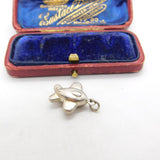 Sterling Silver Puffy Aeroplane Charm Pendant Vintage c1970