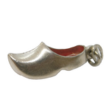 Sterling Silver Enamel Dutch Clog Shoe Charm Pendant Vintage c1970