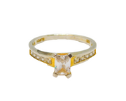 Sterling Silver & Gilt Paste Set Dress Band Ring Contemporary c2000 Size S