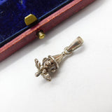 Sterling Silver Scarecrow Head Charm Pendant Vintage c1970