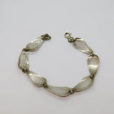 Sterling Silver Turquoise Set Panel Boho Studio Style Bracelet Vintage c1970s
