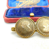 Queen Victoria Sterling Silver Gilt Threepence Coin Brooch Antique c1890 V