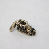 Sterling Silver Sapphire Set Shoe or Boot Charm Pendant Vintage c1970 Milano
