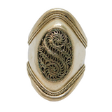 Sterling Silver Studio Style Textured Patterned Ring Vintage c1970 Size K 1/2