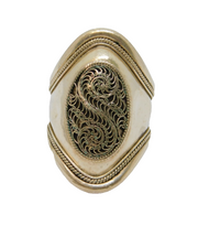 Sterling Silver Studio Style Textured Patterned Ring Vintage c1970 Size K 1/2