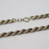 Sterling Silver Essential Rope Chain Necklace Vintage c1970 46cm Length