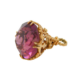 9ct Rose Gold Mounted Faceted Agate Fob Pendant Vintage London c1970s
