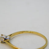 9ct Yellow Gold & 0.25ct Diamond Solitaire Ring Vintage London