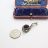 Sterling Silver Flecked Gemstone Charm Pendant Vintage c1970