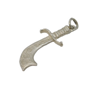 Sterling Silver Scimitar Sword Charm Pendant Vintage c1970