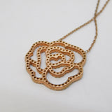 Rose Gold on Sterling Silver Spinel Set Floral Pendant Necklace Vintage
