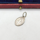 White Metal French Roman Catholic Lourdes Charm Pendant Antique c1930 Deco