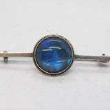 Sterling Silver Morpho Butterfly Wing Set Bar Brooch Antique c1930 Art Deco
