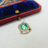 Sterling Silver and Enamel Travel Shield 'Widecombe' Charm Vintage c1970