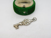 Sterling Silver Key Charm Pendant Vintage c1970