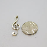 Sterling Silver Treble Clef Charm Pendant Vintage c1970