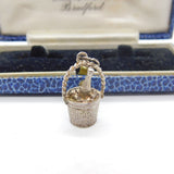 Sterling Silver Champagne in a Ice Bucket Charm Pendant Vintage c1970
