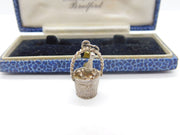 Sterling Silver Champagne in a Ice Bucket Charm Pendant Vintage c1970