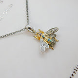 Bleu Sage Boxed Sterling Silver Bumble Bee Pendant Necklace Vintage