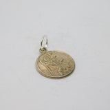 Sterling Silver St Christopher Disc Charm Pendant Vintage c1970