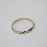 Sterling Silver Patterned Narrow Band Ring Vintage c1970 Size N 1/2