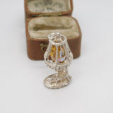Sterling Silver Amber Glass Family with Dog Charm Pendant Vintage c1970
