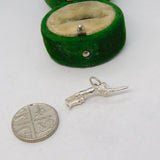 Sterling Silver Cricket Batsman Charm Pendant Vintage c1970