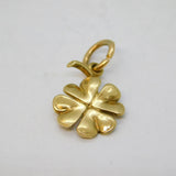 9ct Yellow Gold Lucky Four-Leaf Clover Charm Pendant Vintage 1977 Sheffield
