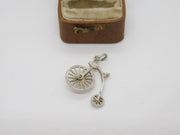 Sterling Silver Pennyfarthing Bicycle by Nuvo Charm Pendant Vintage c1970